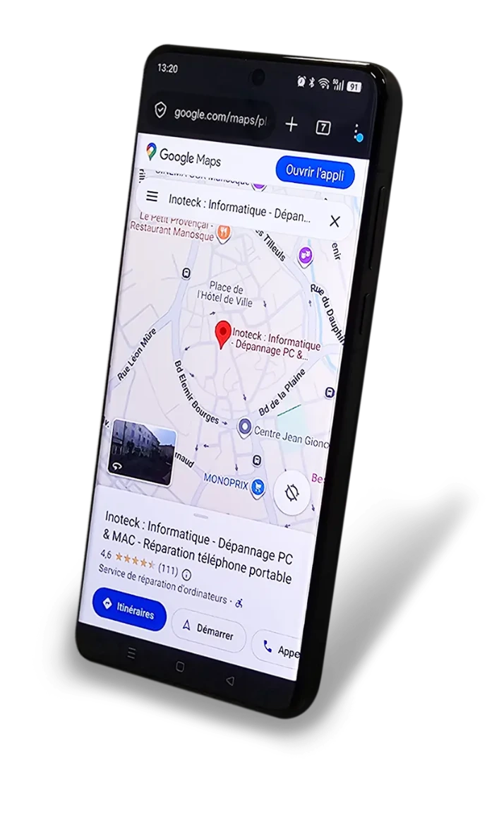 Réparation de smartphone à Manosque  Inoteck, expert en dépannage iPhone et Android noté 4,65 par ses clients